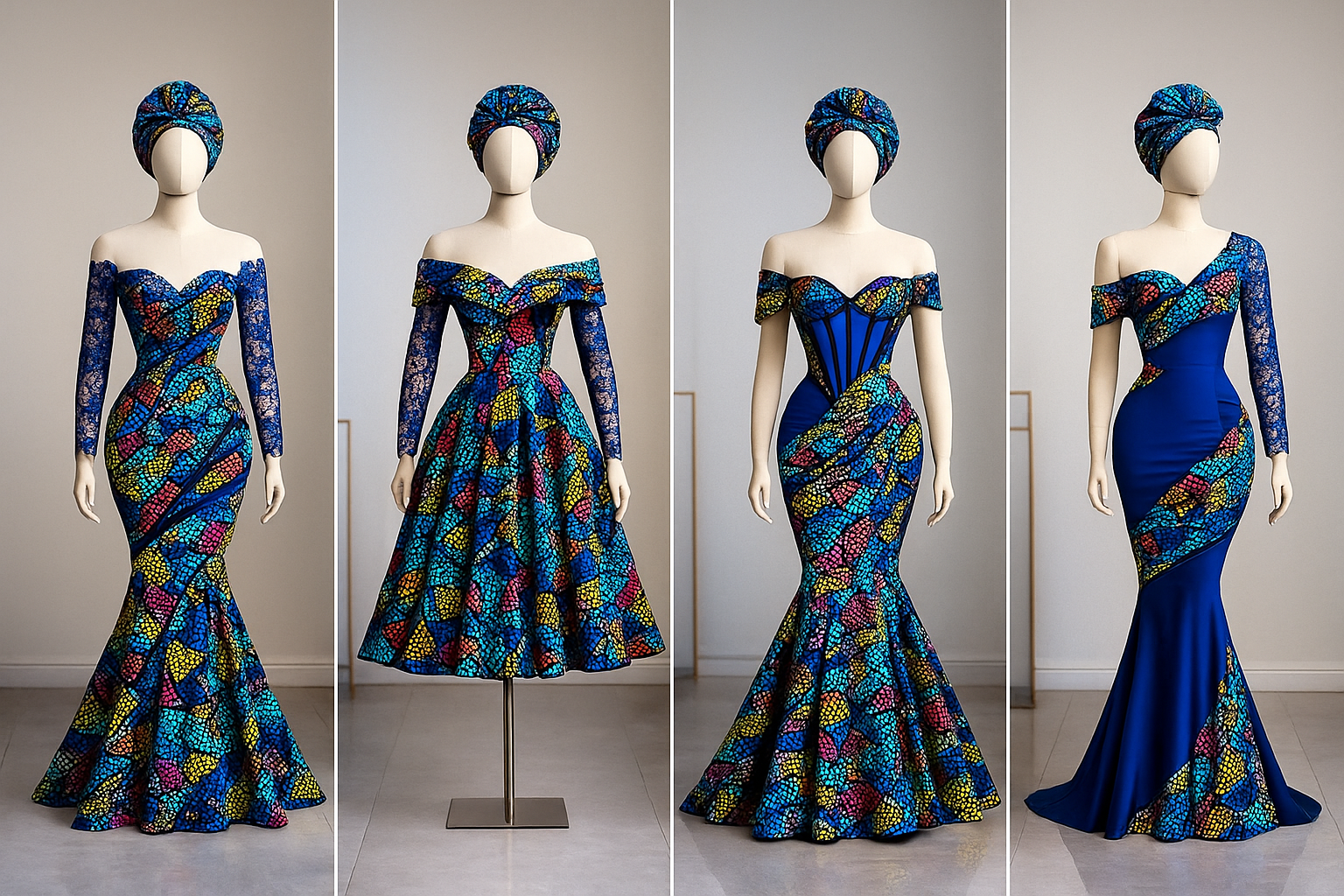 Different Ankara mermaid gown outfit.