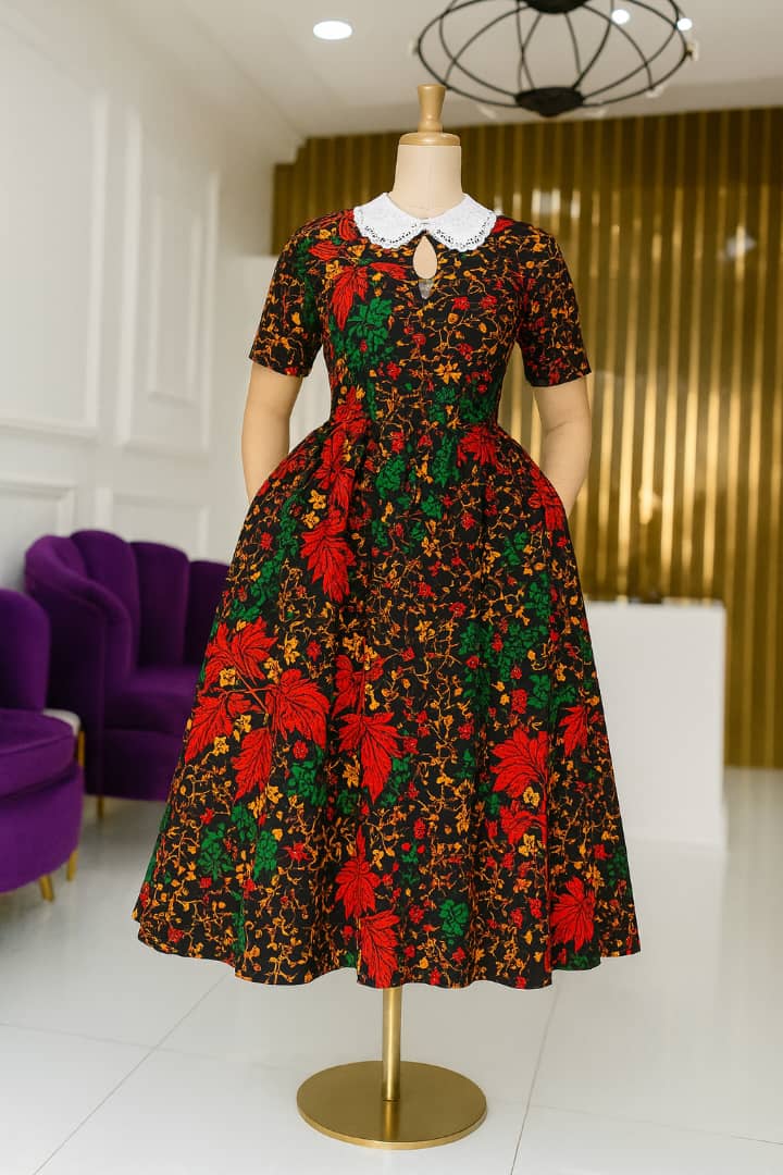 Ankara Flare Gown Dress