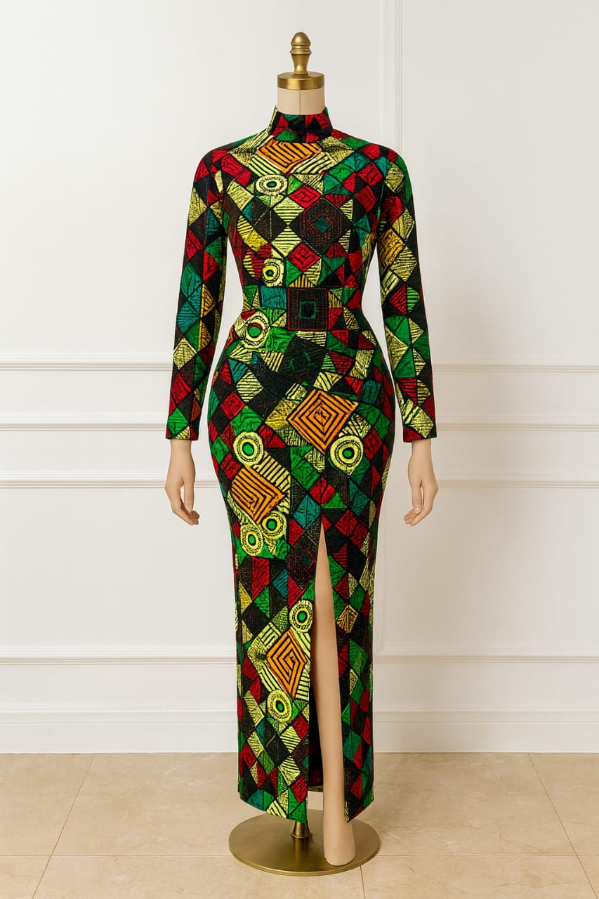  high slit Ankara outfit 