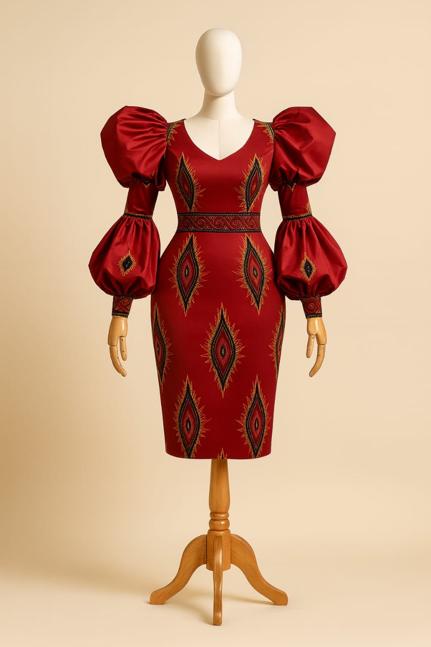 Balloon Sleeve Ankara Gowns