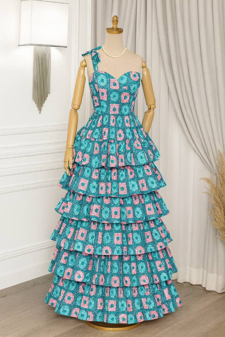 Tiered (Layered) Ankara Gown