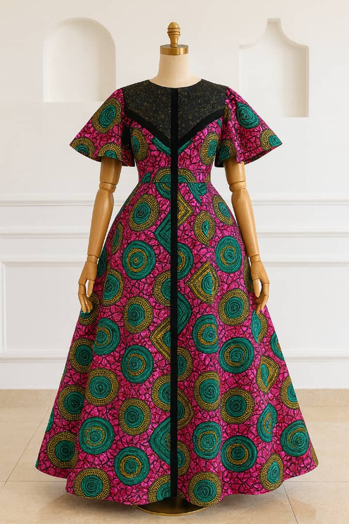 Flared A-Line Ankara Gown